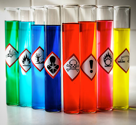 Chemicals in test tubes